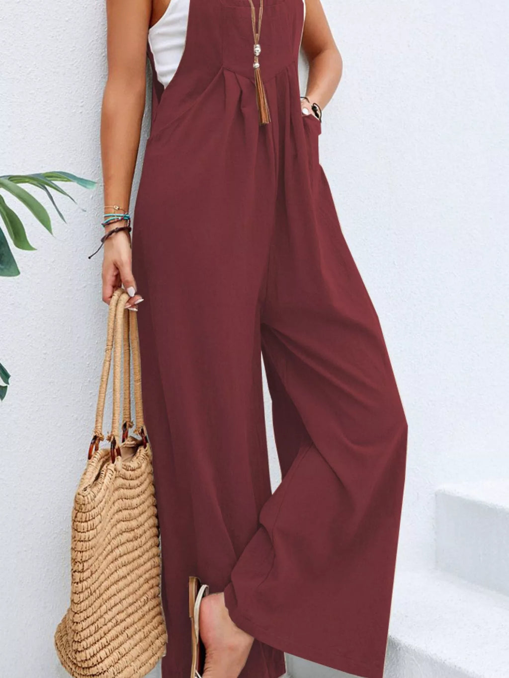 Full Size Casual Wide-leg Overalls Pockets Plus (21)