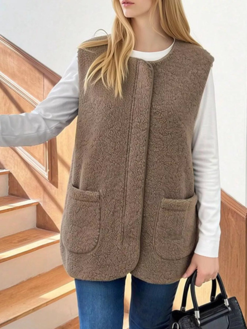 Sherpa Sleeveless Vest Coat (8)