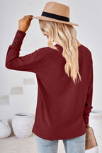 V-neck Long Sleeve Blouse (24)