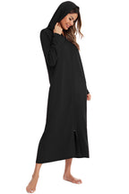 Zip Front Hooded Night Dress Pockets (5)