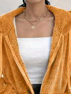 Drawstring Fleece Zip-up Outerwear (15)