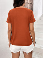Lace Trim Contrast Waffle-knit Top (9)