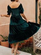 Velvet Smocked Tiered Midi Dress (11)