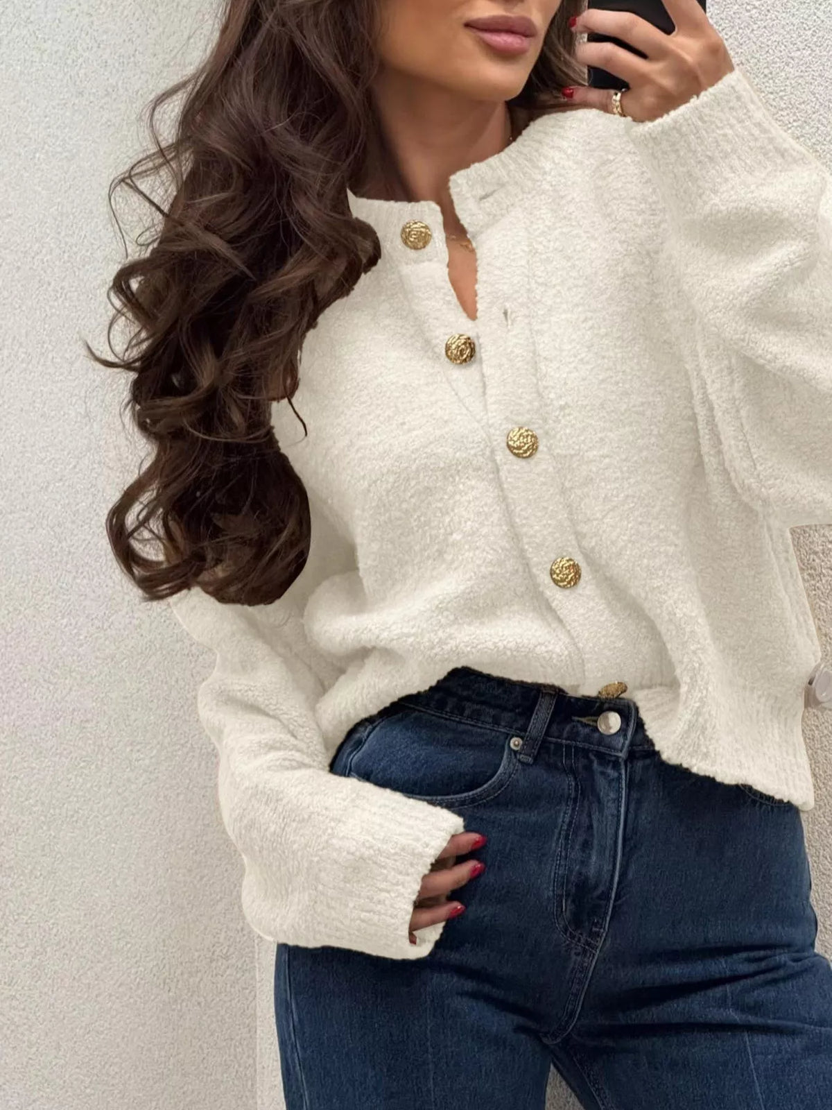 Button-up Drop Shoulder Cardigan (4)