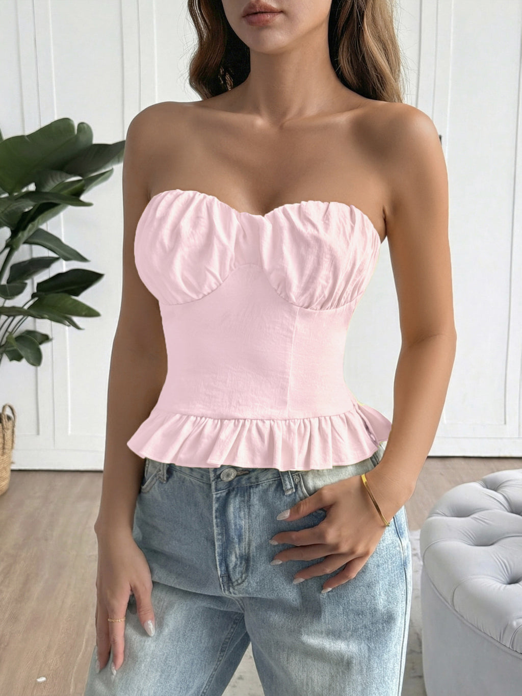 Ruffled Hem Tube Top (9)