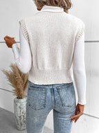 Full Size Button Up V-neck Sweater Vest (12)