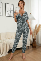 Surplice Neck Tied Short Sleeve Jumpsuit (2)