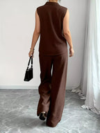 Sleeveless Top Wide Leg Pants Set (5)