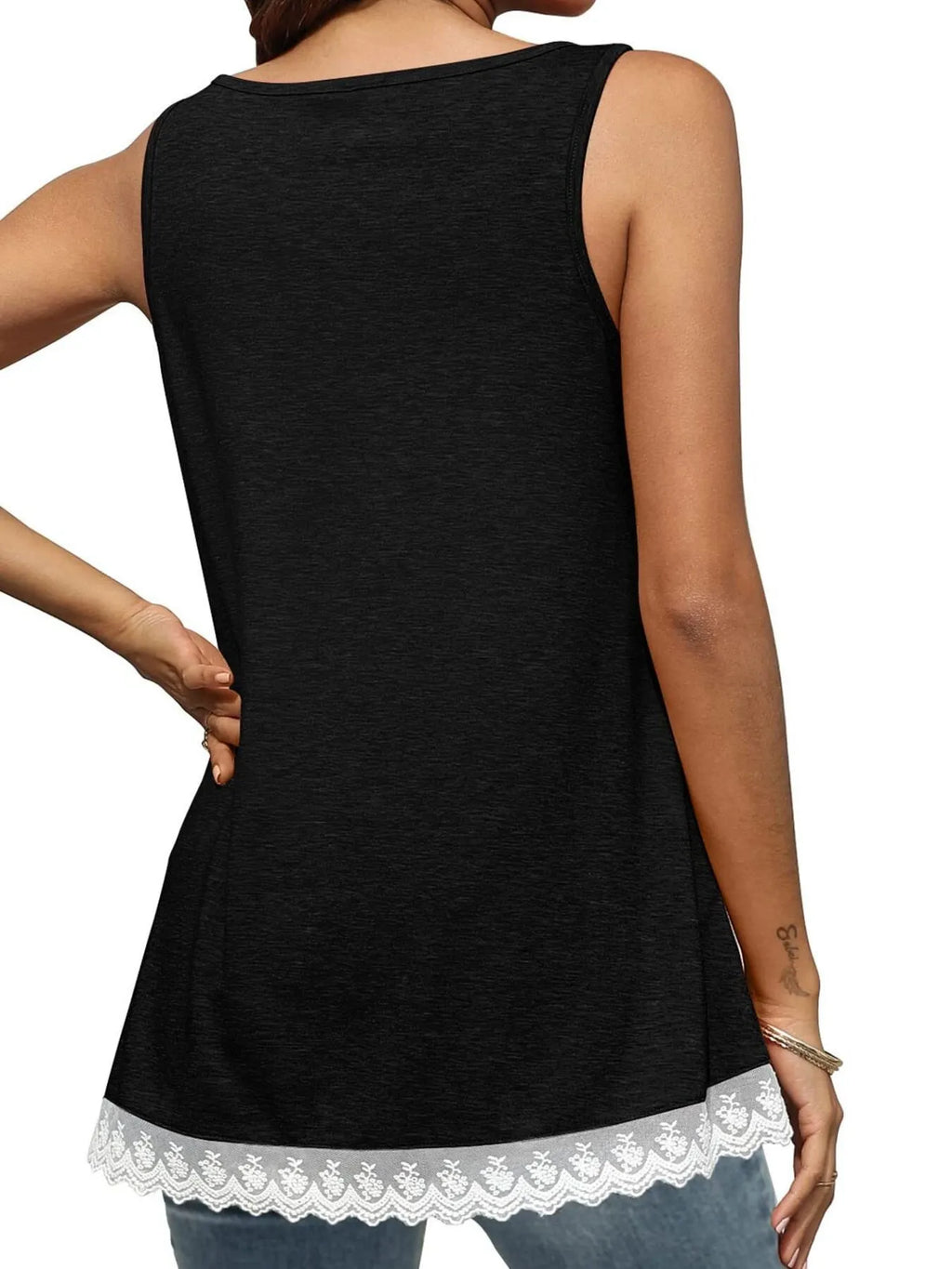 Lace Trim Wide Strap Tank Top (7)