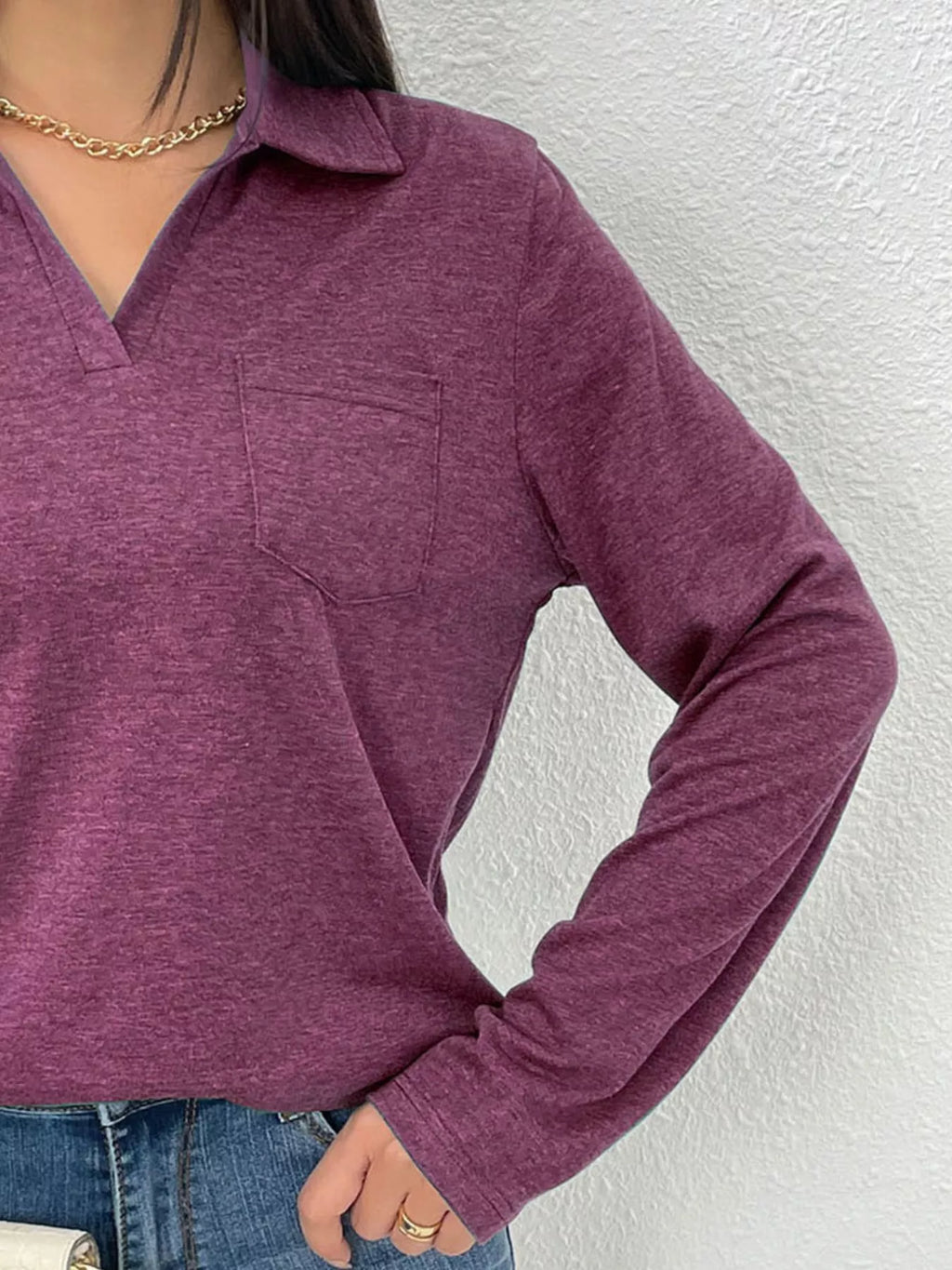 Casual Long Sleeve Polo T-shirt (6)
