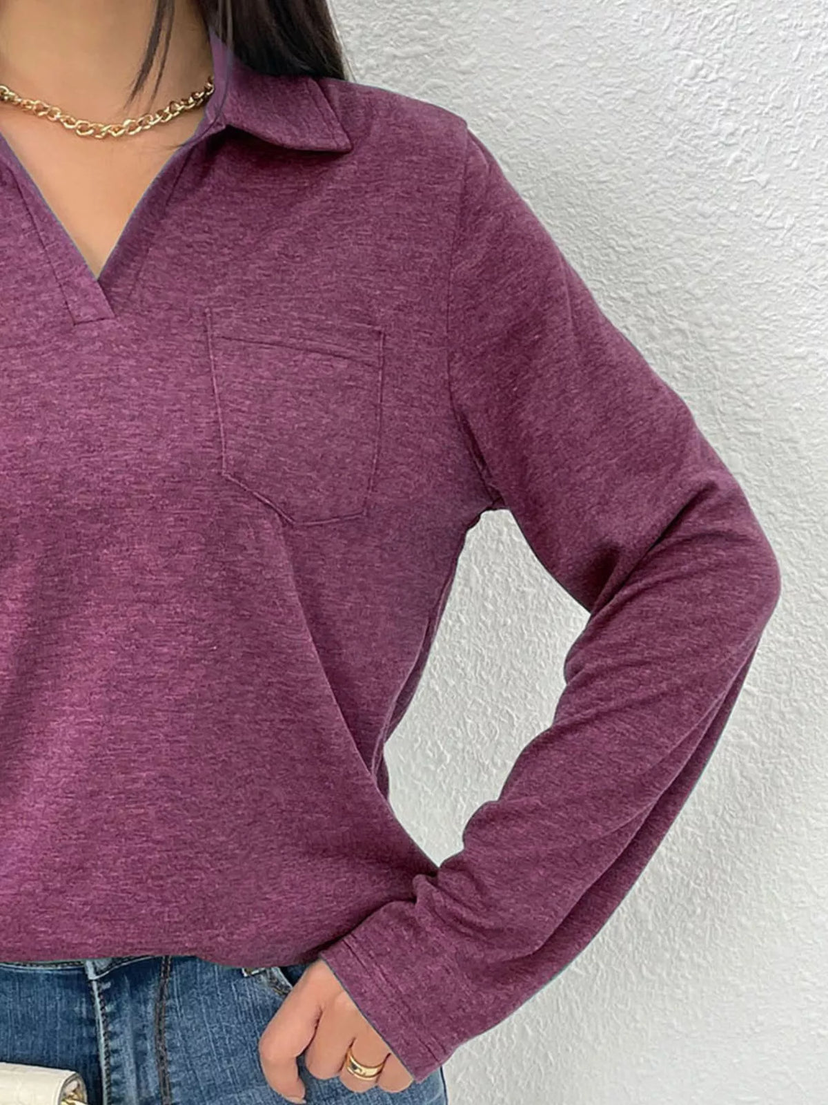 Casual Long Sleeve Polo T-shirt (6)