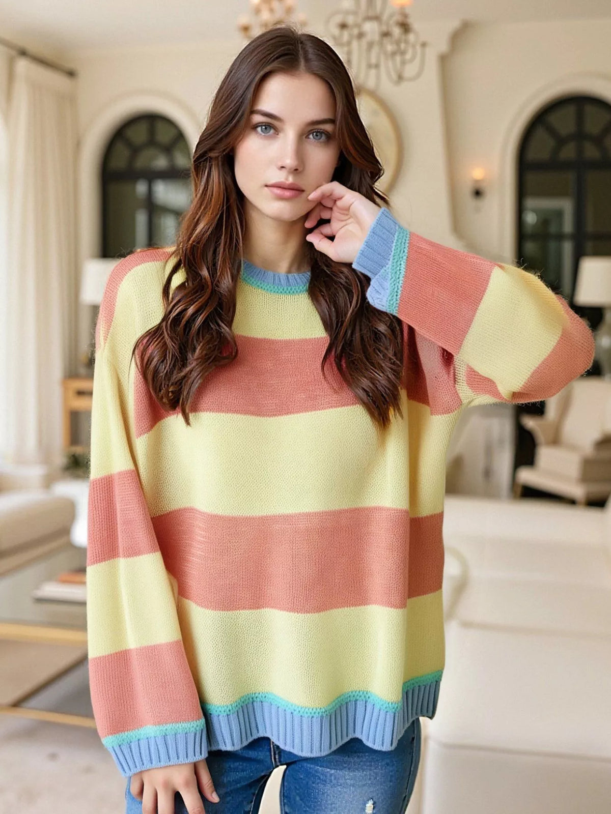 Block Round Neck Sweater (16)