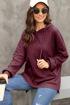 Waffle-knit Long Sleeve Hoodie (12)