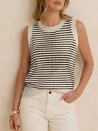 Striped Knit Sweater Vest (9)