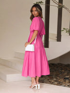 Tiered Puff Sleeve Midi Dress (3)