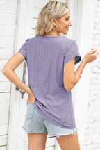 Eyelet Notched Petal Sleeve Blouse (24)