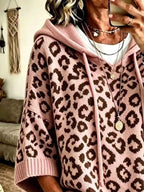 Leopard Print Hooded Knit Sweater (6)