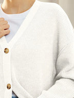Button Down V-neck Long Sleeve Cardigan (15)