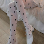 Autumn-wearing Velvet White Polka Dot Tights photo 3