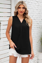 Texture V-neck Sleeveless Top (14)