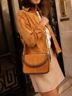 Cropped Faux Suede Button-down Jacket (5)