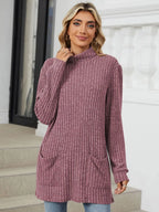 Ribbed Mock Neck Long Sleeve T-shirt (3)