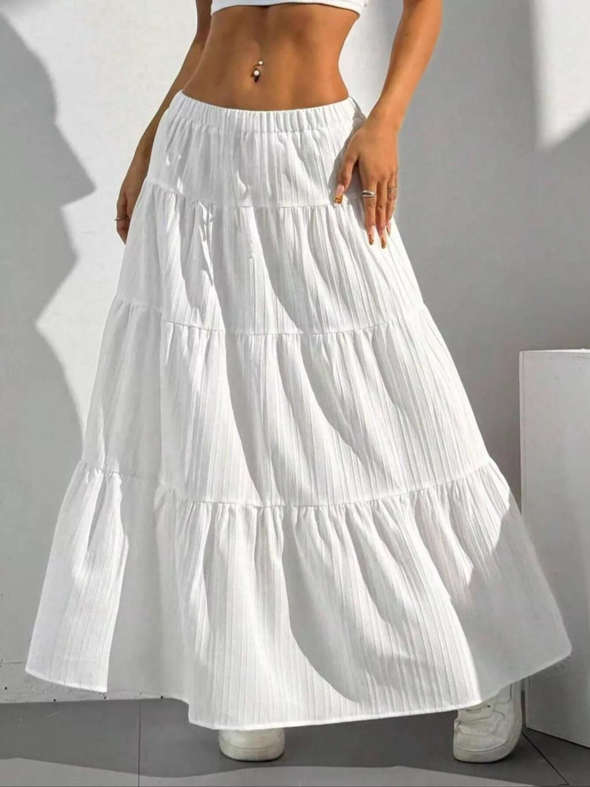 Flowy Tiered Maxi Skirt (3)