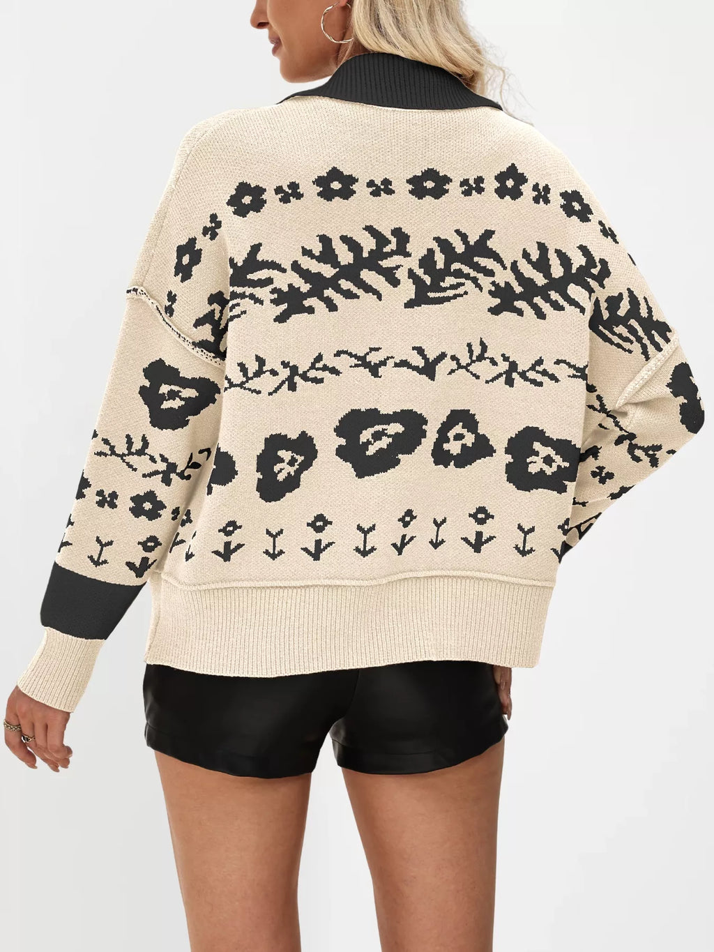 Floral Pattern Button-down Cardigan (11)