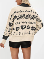 Floral Pattern Button-down Cardigan (11)