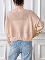 Flower Turtleneck Long Sleeve Sweater (2)