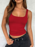 Square Neck Wide Strap Tank