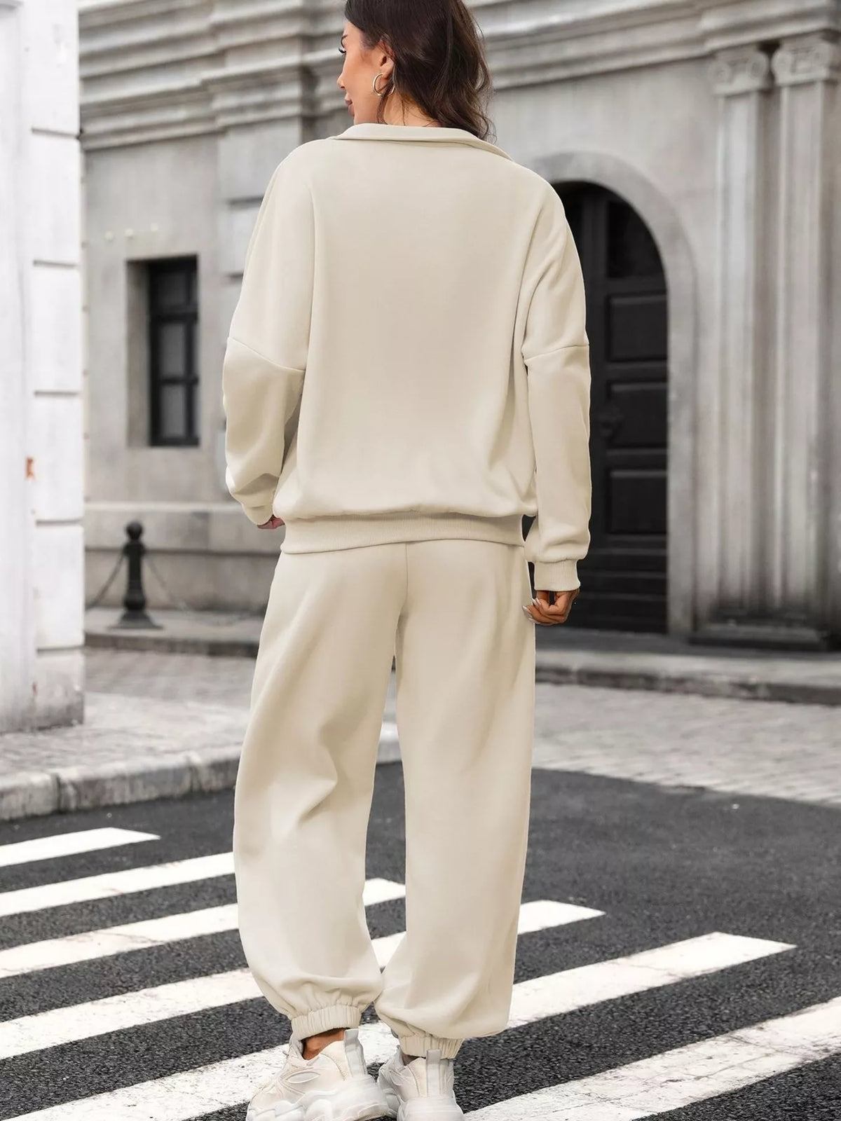 Zip-up Long Sleeve Top Pants Set (20)
