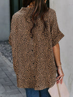 Full Size Collared Neck Half Sleeve Shirt Plus (2)