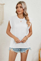 Eyelet Round Neck Tank (4)