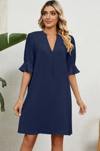 Notched Flounce Sleeve Mini Dress (5)