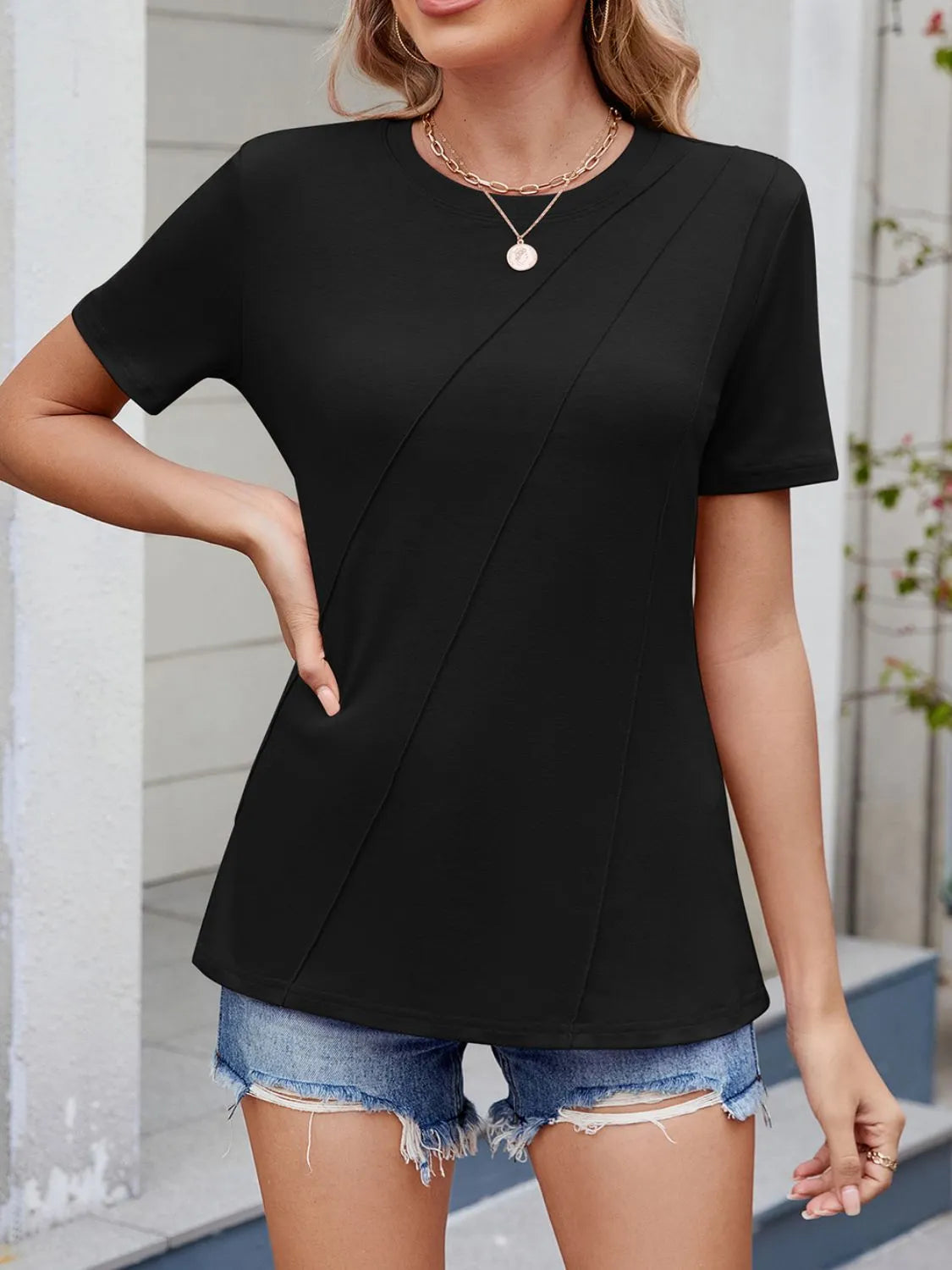 Round Neck Short Sleeve T-shirt (8)