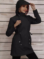 Drawstring Snap-down Trench Coat (2)