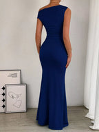 One-shoulder Ruched Bodycon Maxi Dress (23)