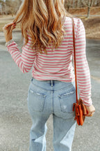 Striped Mock Neck Long Sleeve Top (7)