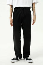 Washed Straight-leg Slim Jeans