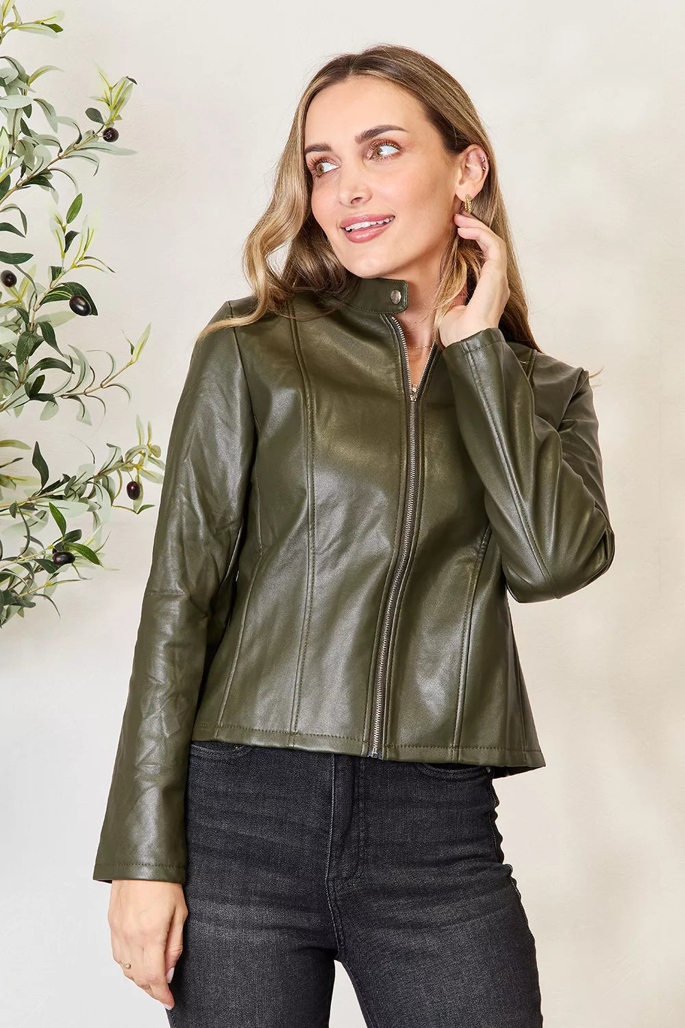 Mock Neck Zip Up Jacket (28)