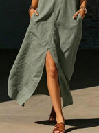 Sleeveless Maxi Dress Side Pockets (9)