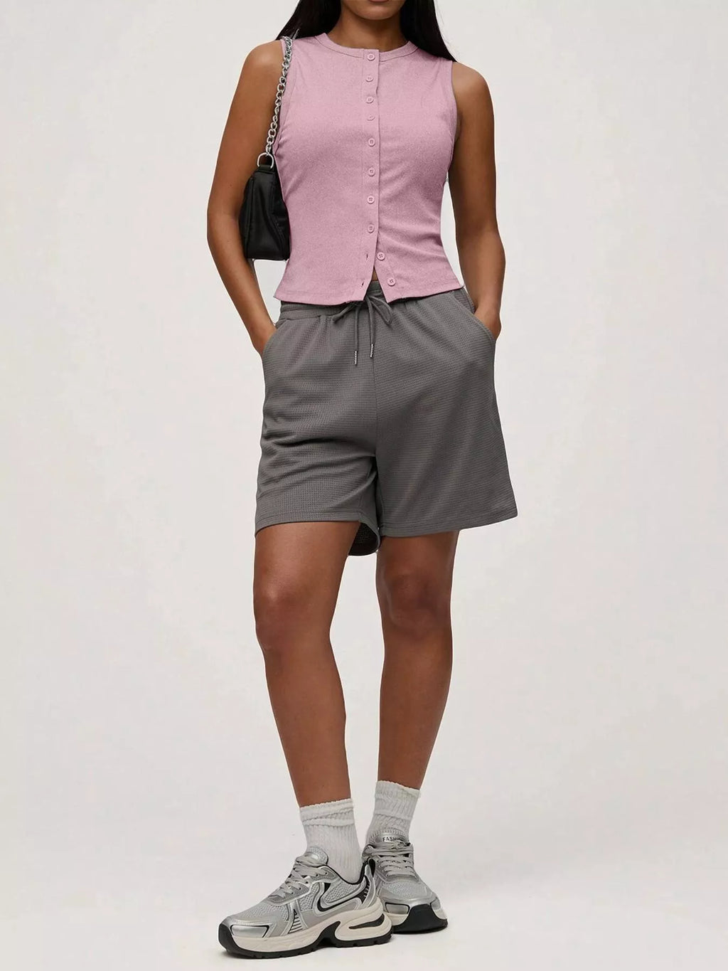 Ribbed Button-front Sleeveless Tank (9)