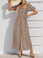 Printed Square Neck Puff Sleeve Jumpsuit (5)