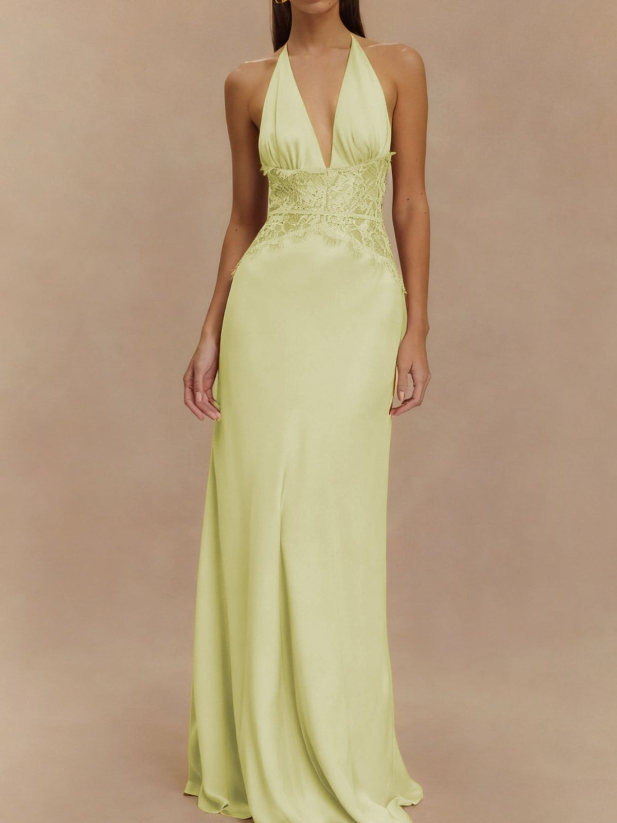 Halter Neck Lace Trimmed Maxi Dress (14)
