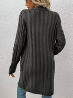 Cable-knit Button Down Cardigan Pockets (12)