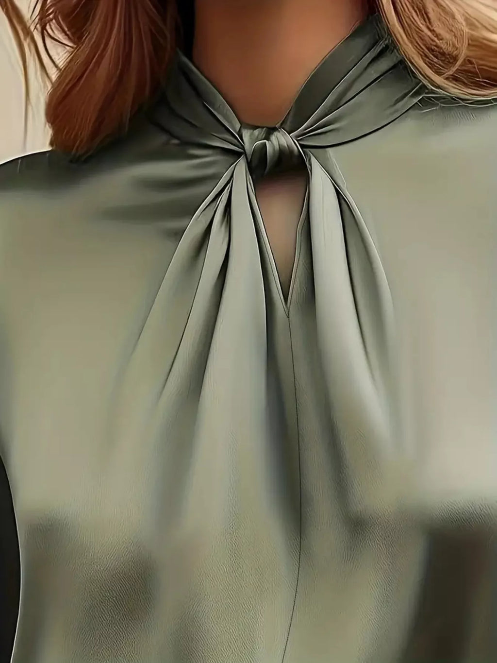 Satin Cutout Front Blouse (2)