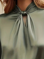 Satin Cutout Front Blouse (2)
