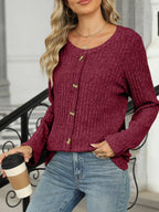 Ribbed Round Neck Long Sleeve Top (23)