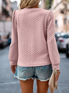 Texture Round Neck Long Sleeve Sweatshirt (6)